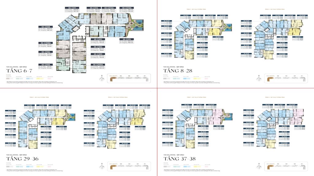 Mặt bằng tòa Sol Crystal