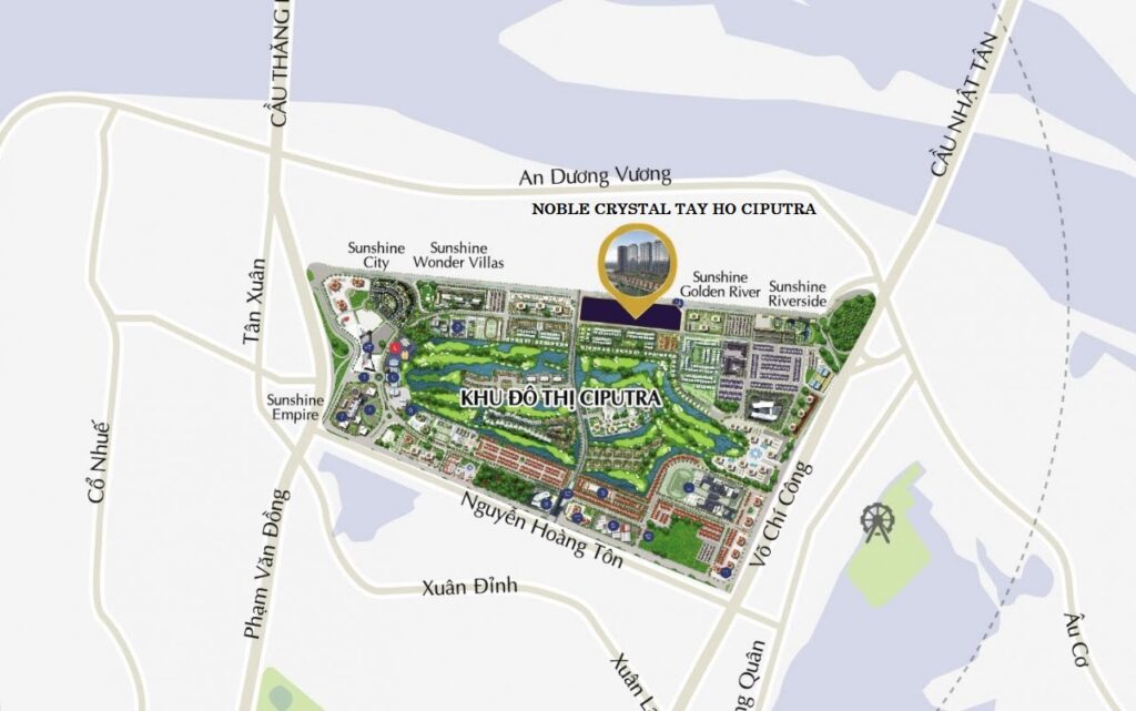 Vị trí Noble Crystal Tây Hồ