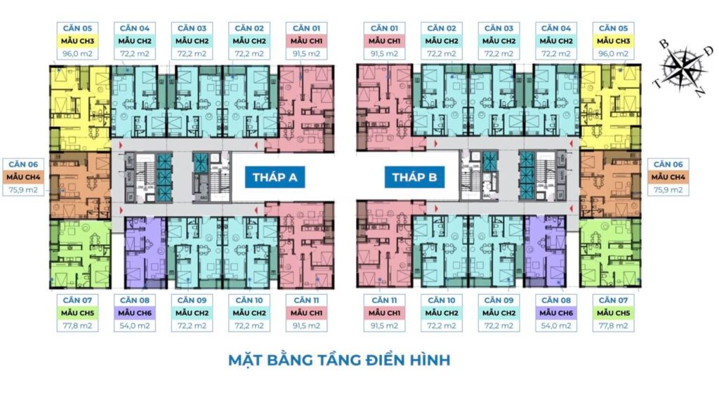 Mặt bằng chung cư The Charm An Hưng Hà Đông